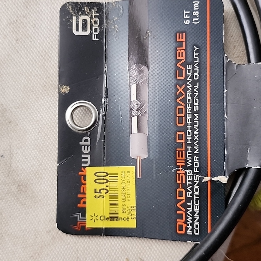 Coax cable TV to wall
